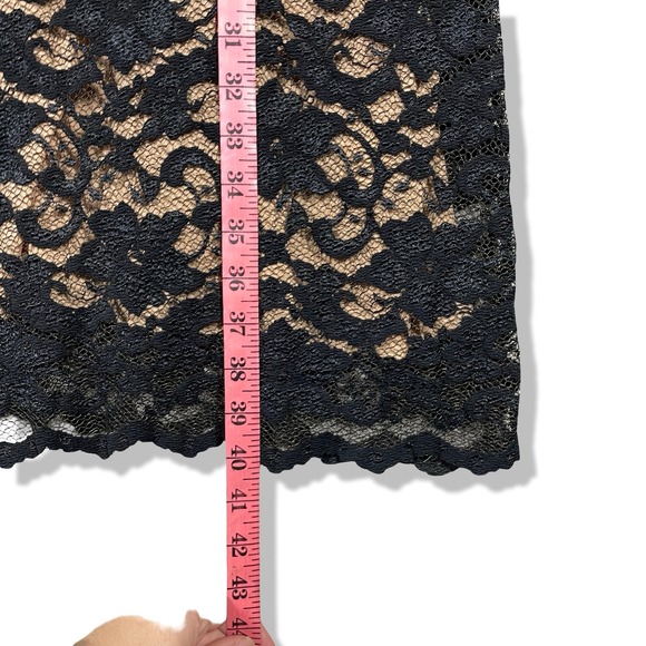 Bisou Bisou Black Lace Sheath Midi Dress Womens S Feminine Chic Cocktail - Picture 8 of 9